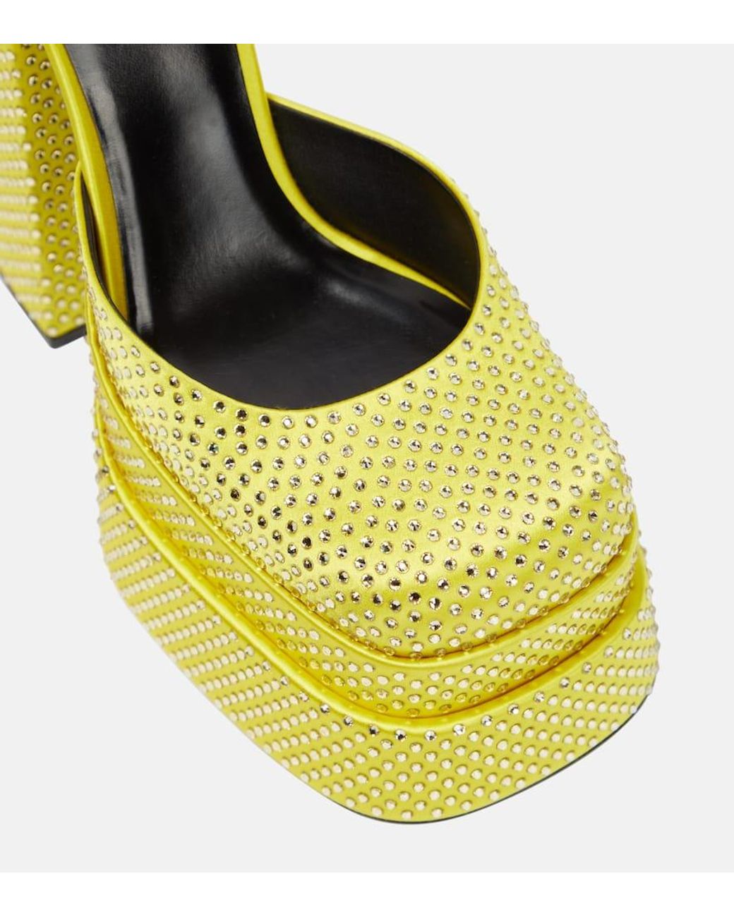 Versace Yellow Medusa Aevitas Embellished Platform Pumps