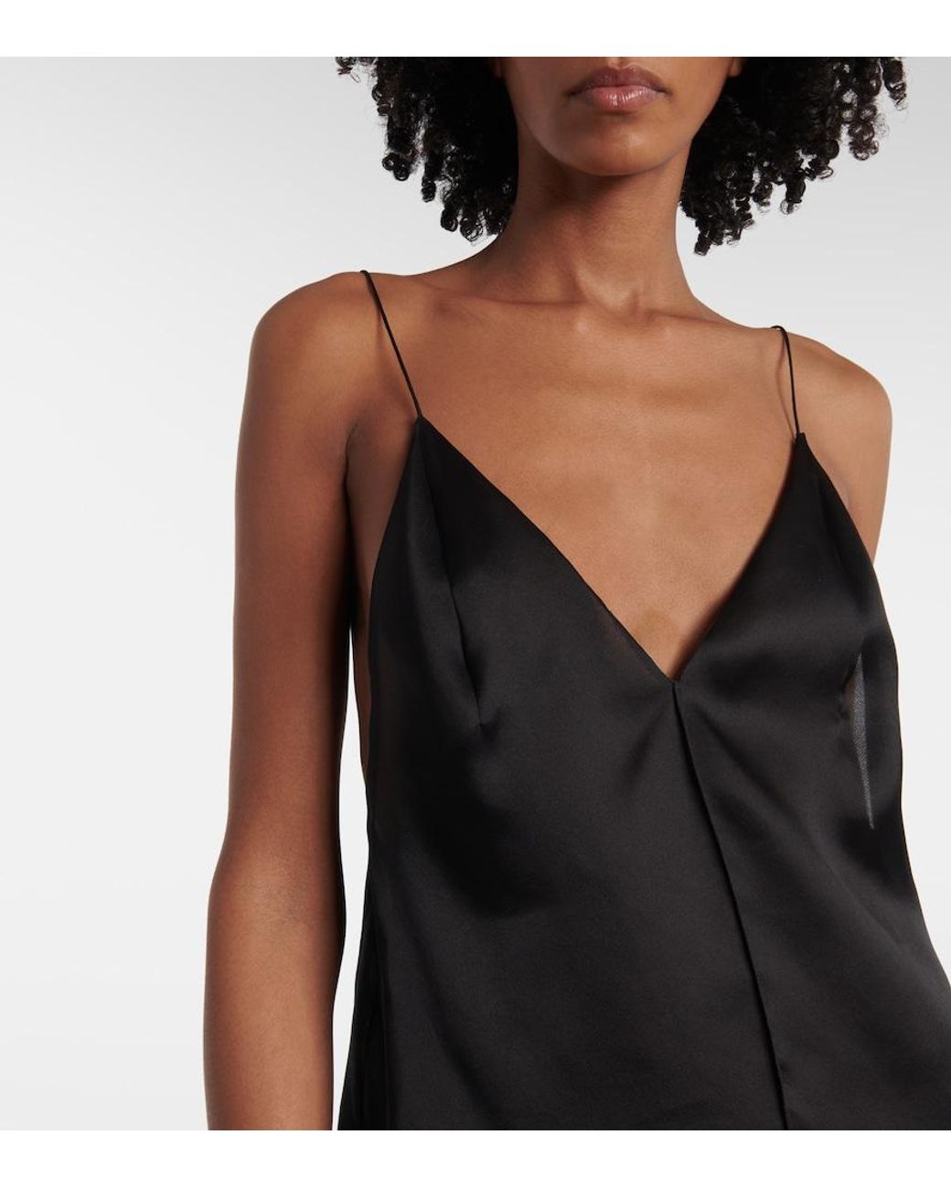 Khaite Black Talsie Silk Organza Top
