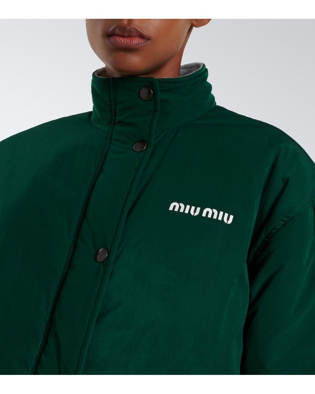 Miu Miu Green Logo Technical Jacket