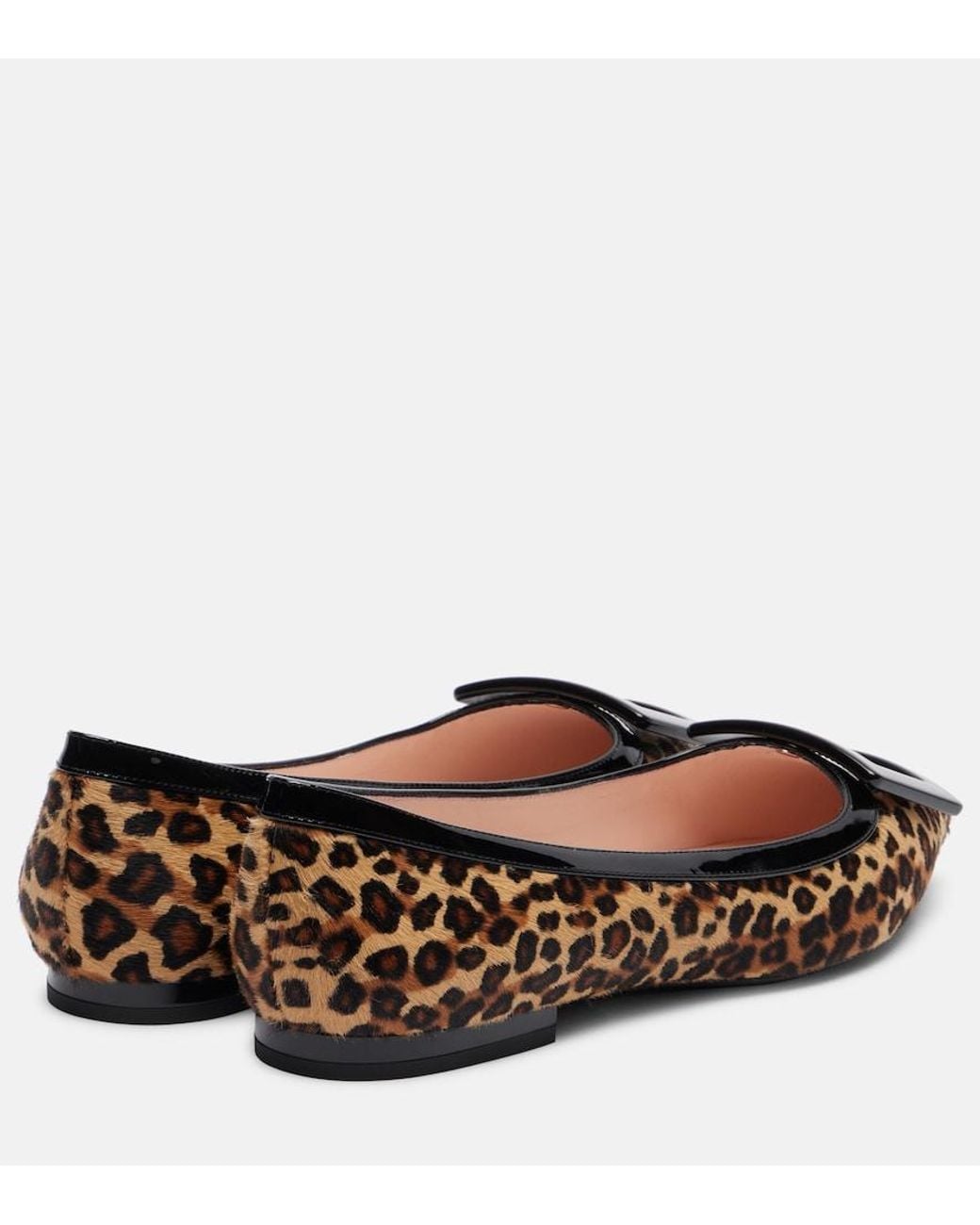 Roger Vivier Brown Gommette Ball Calf Hair Ballet Flats