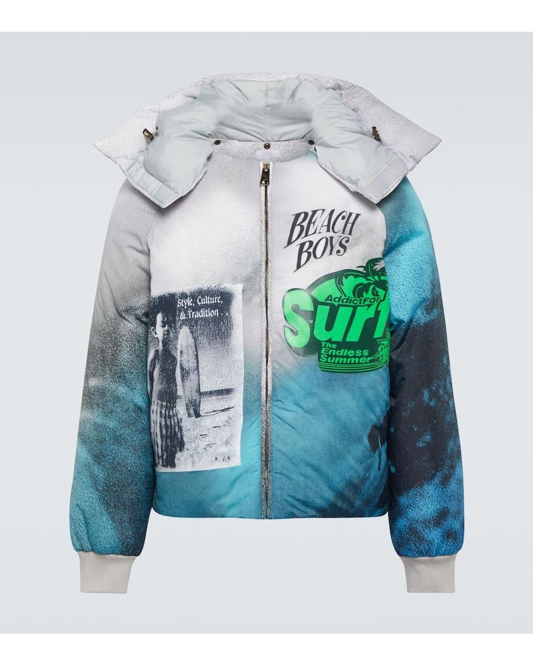 ERL Blue Printed Puffer Jacket for men