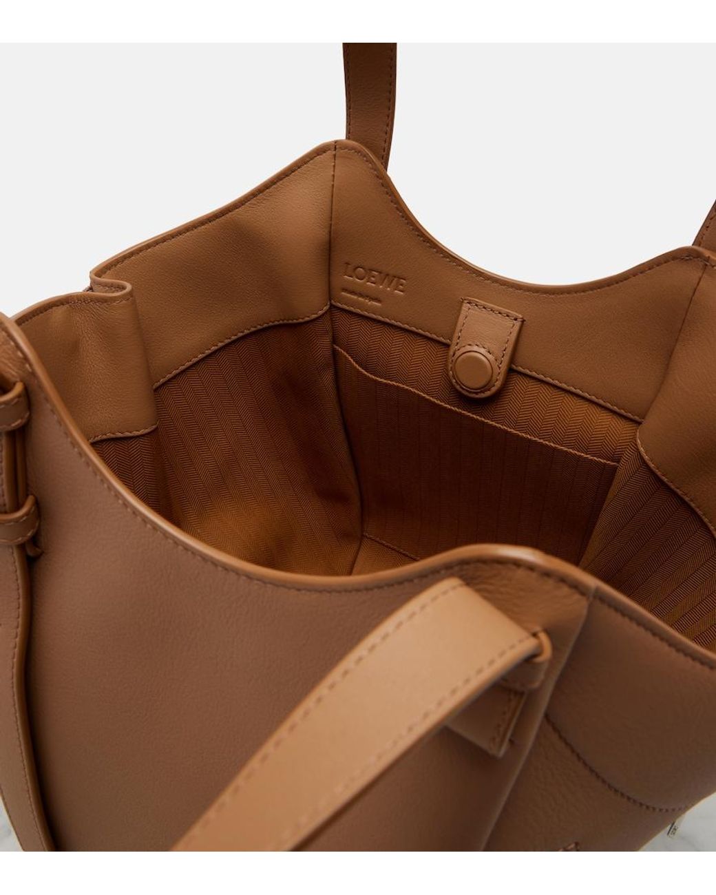 Loewe Brown Hammock Flip Medium Leather Top-Handle Bag