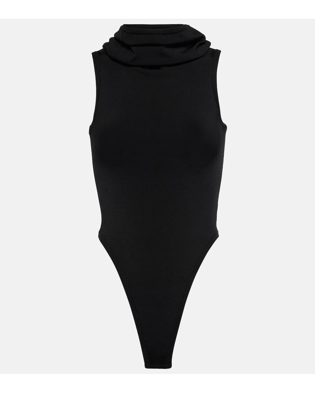 Alaïa Black Hooded Bodysuit