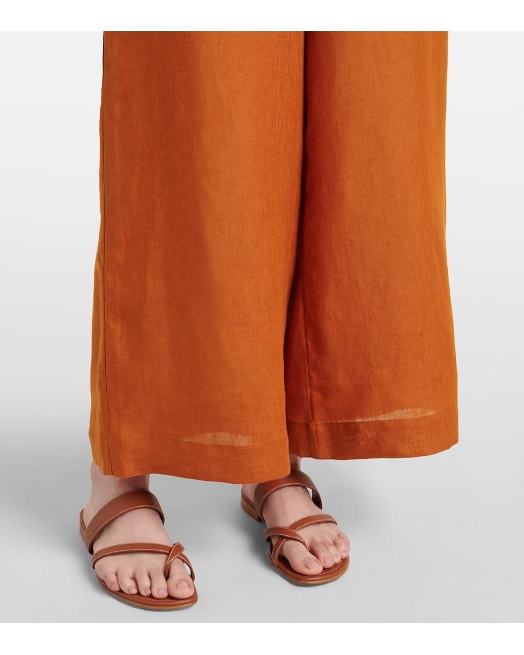 Eres Brown Select Linen Wide-Leg Pants