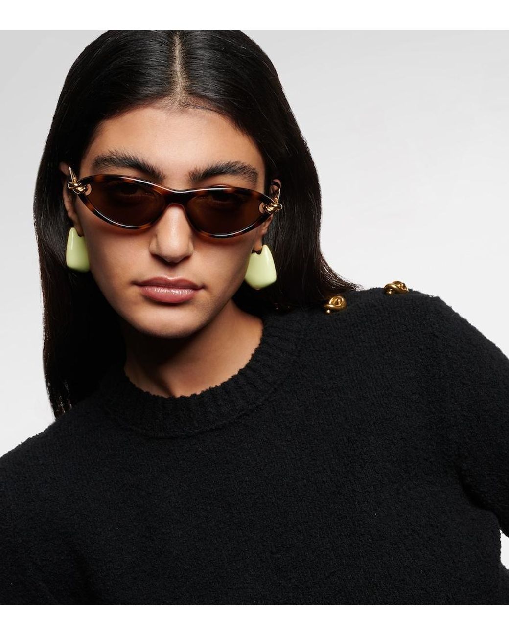 Bottega Veneta Brown Cat-Eye Sunglasses