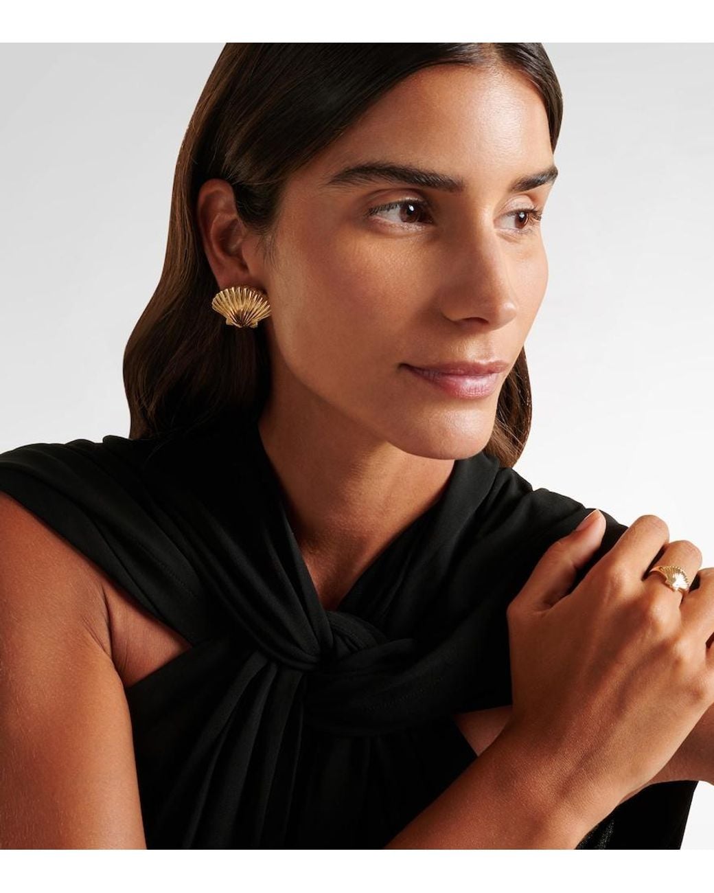 Mateo White Venus Large 14Kt Earrings