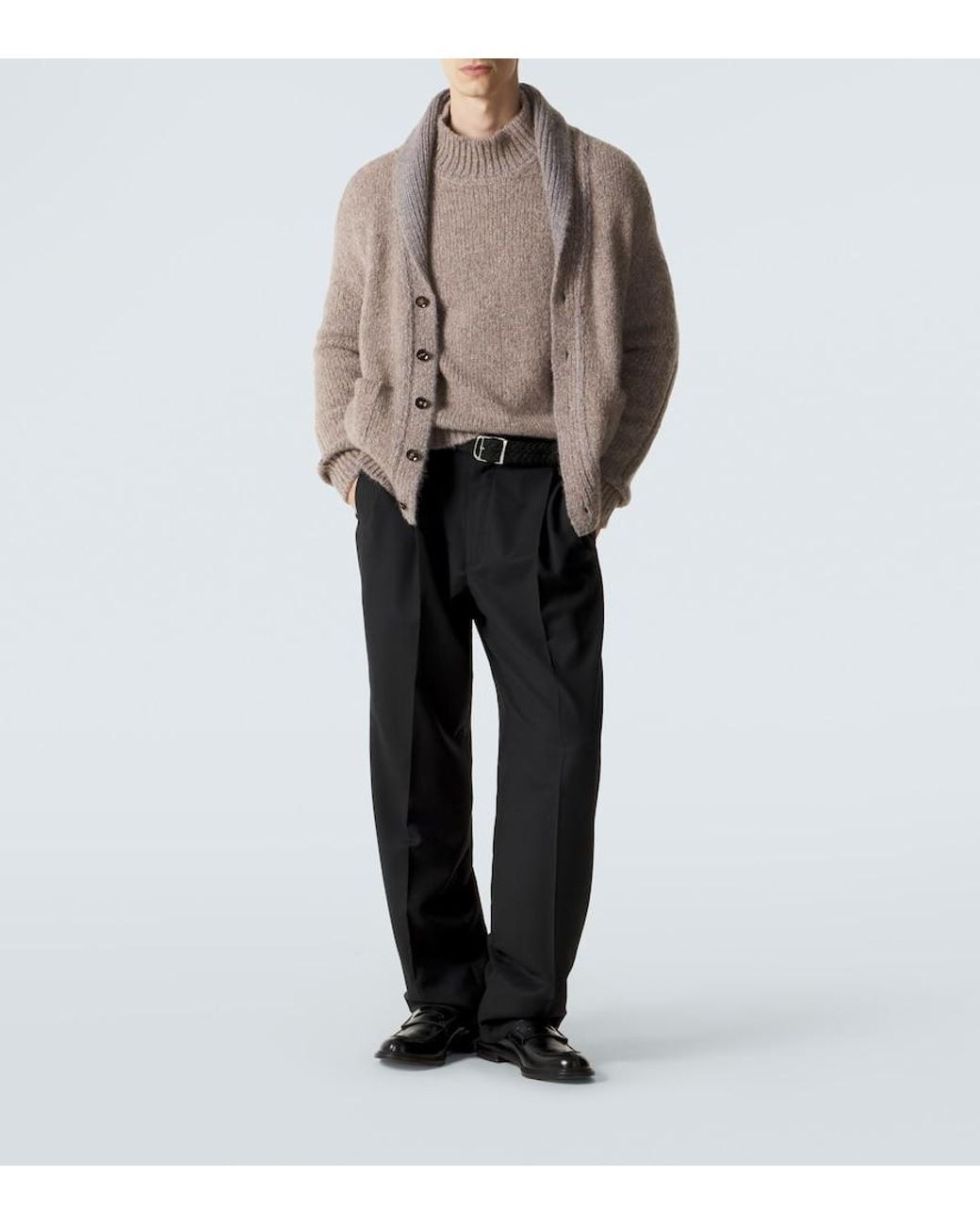 Brioni Gray Cashmere And Silk Cardigan for men