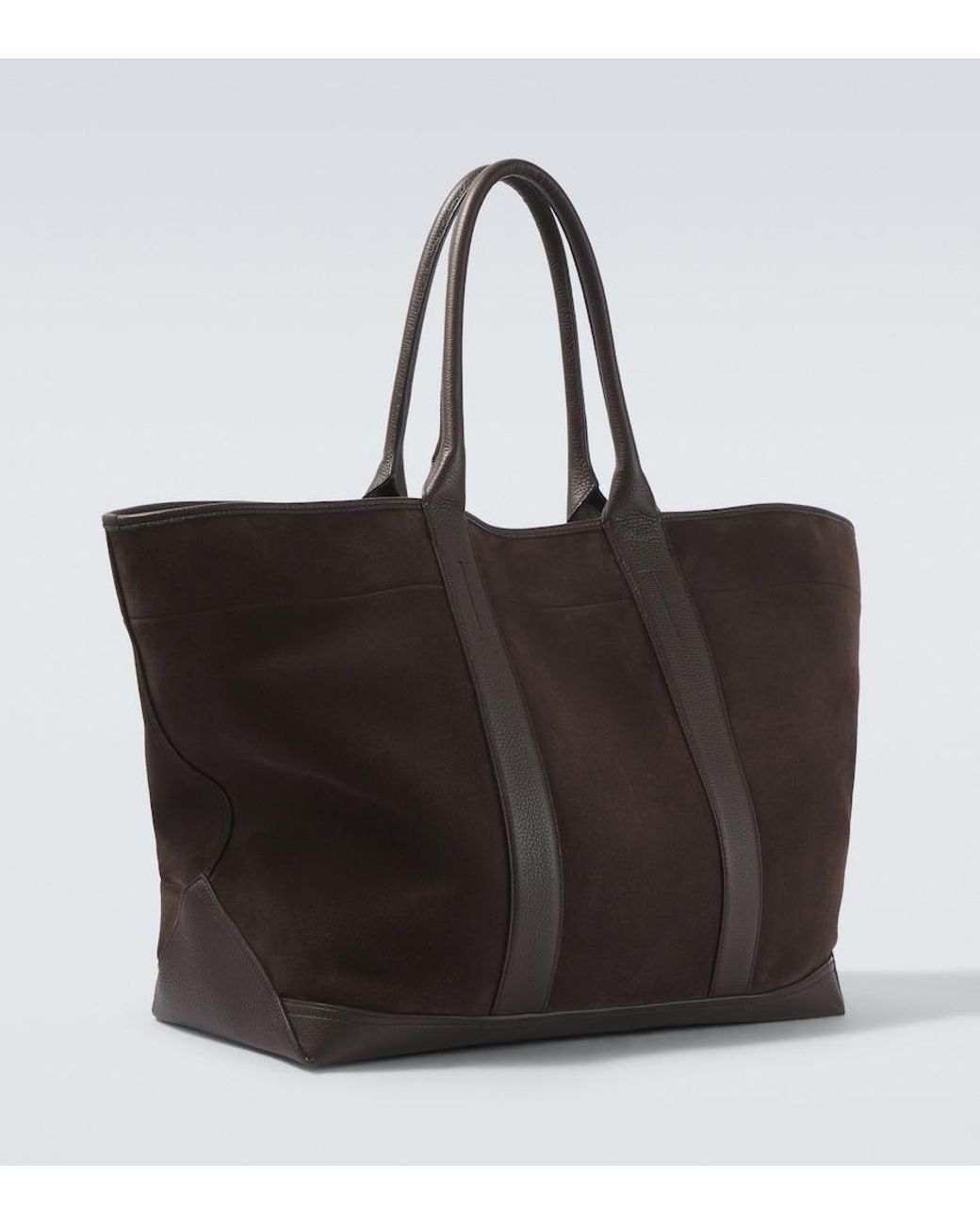 Tom Ford Black Leather-Trimmed Suede Tote Bag for men