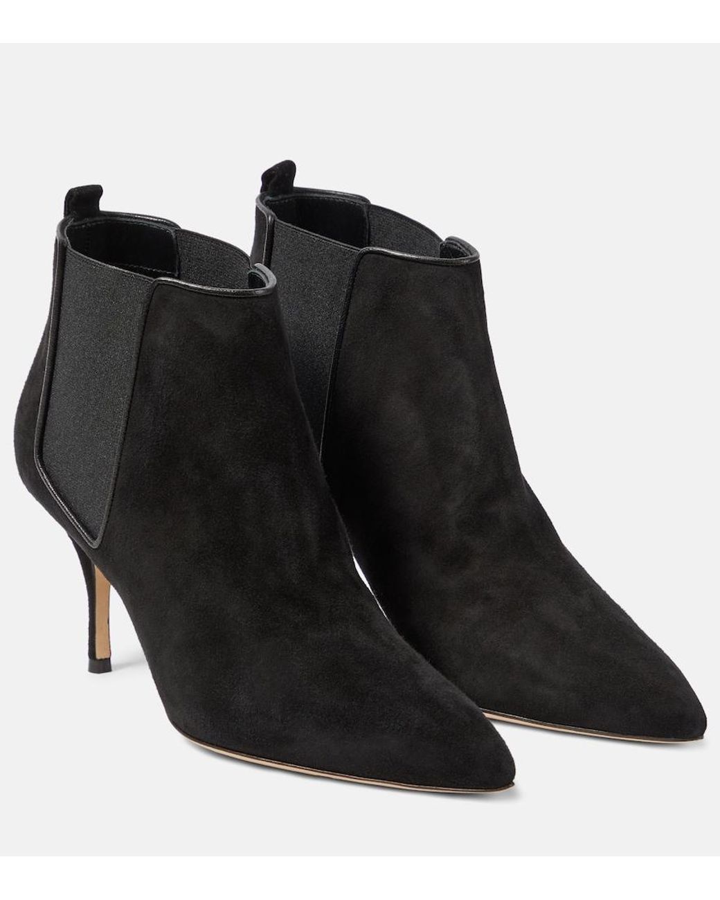 Manolo Blahnik Black Dildi Otto Suede Ankle Boots