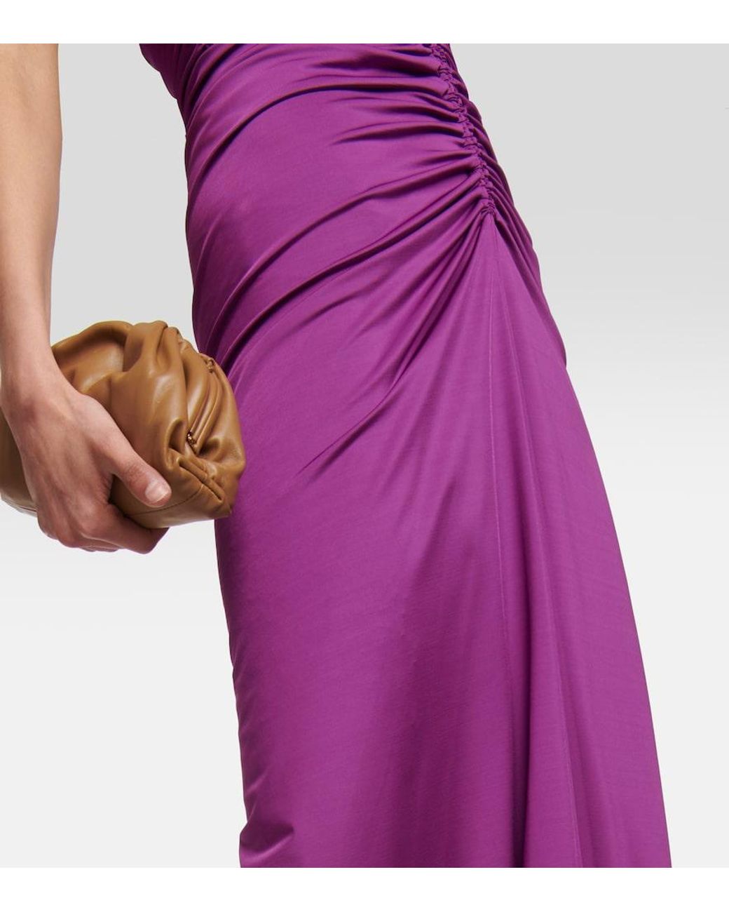Veronica Beard Purple Saskia Ruched Midi Dress