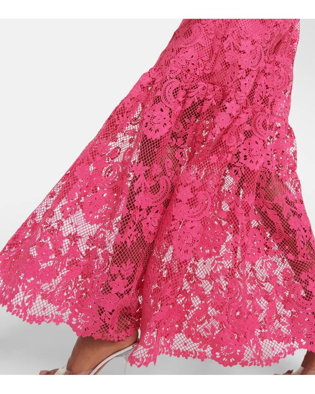 Self-Portrait Lace Maxi Dress in Pink | Lyst Self-Portrait Lace Maxi Dress in Pink | Lyst