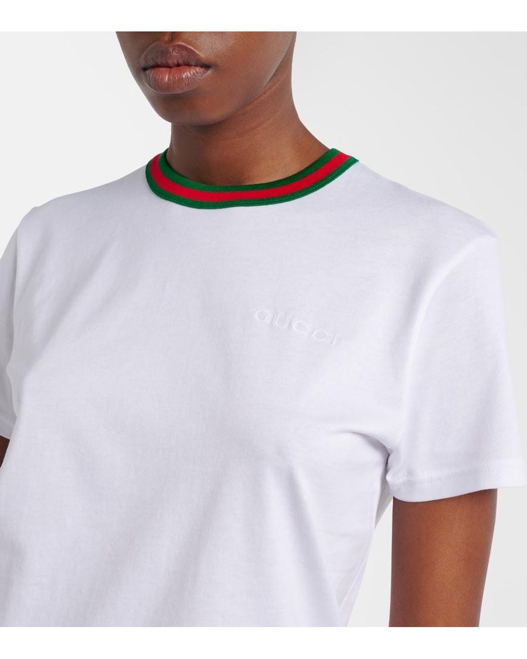 Gucci White Webstripe Cotton Jersey T-Shirt