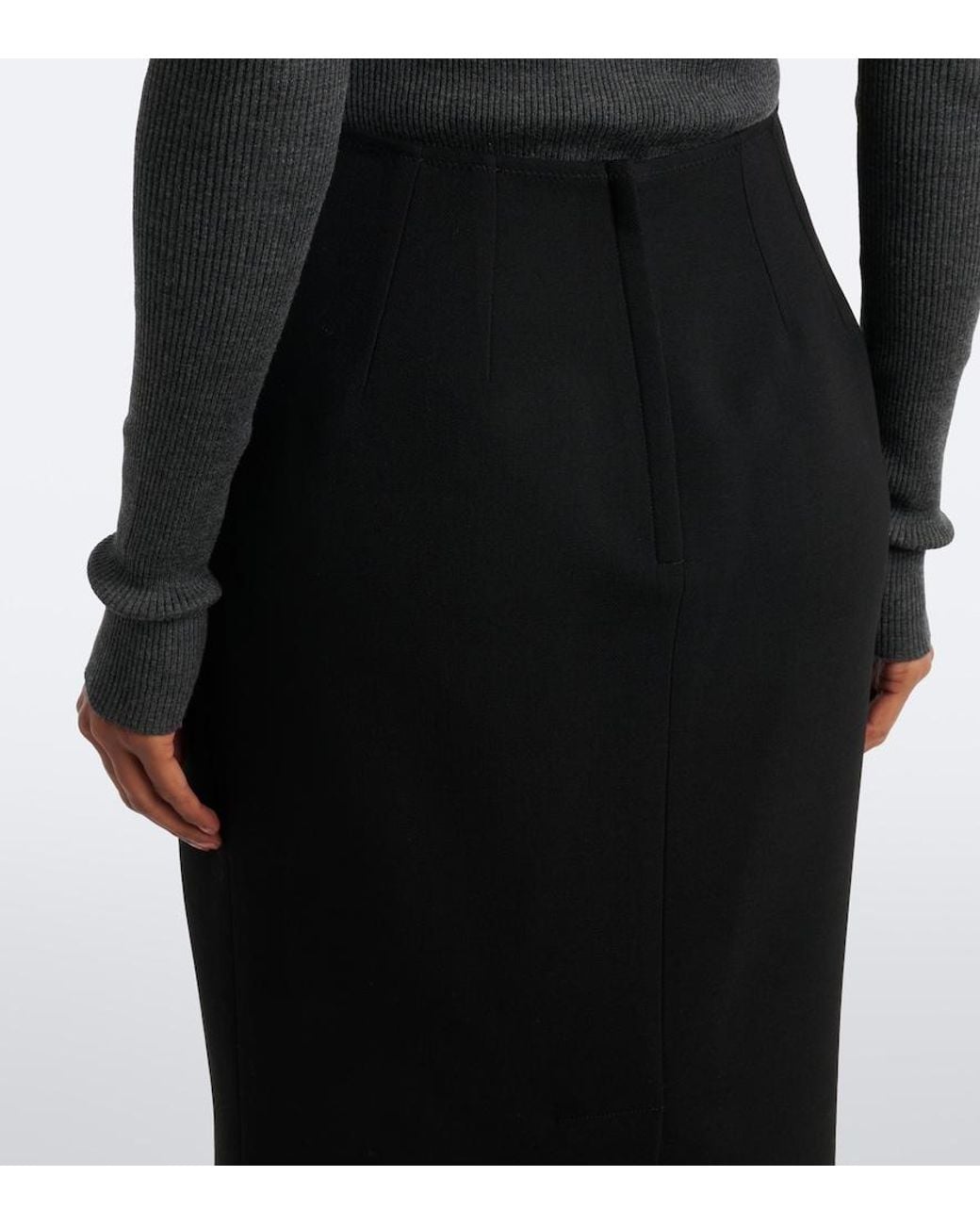 Dolce & Gabbana Black Virgin Wool Pencil Skirt