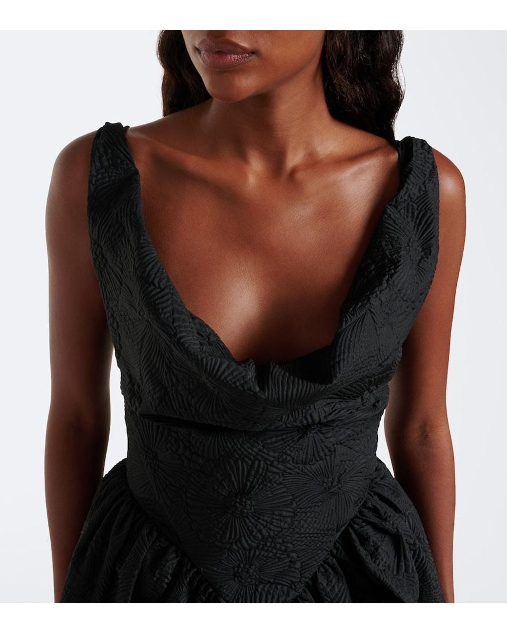 Vivienne Westwood Black Sunday Floral Jacquard Minidress