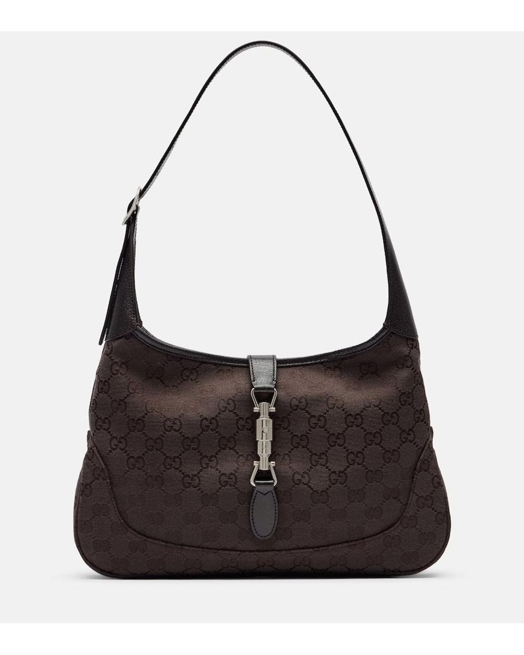 Gucci Black Jackie 1961 Medium Canvas Shoulder Bag