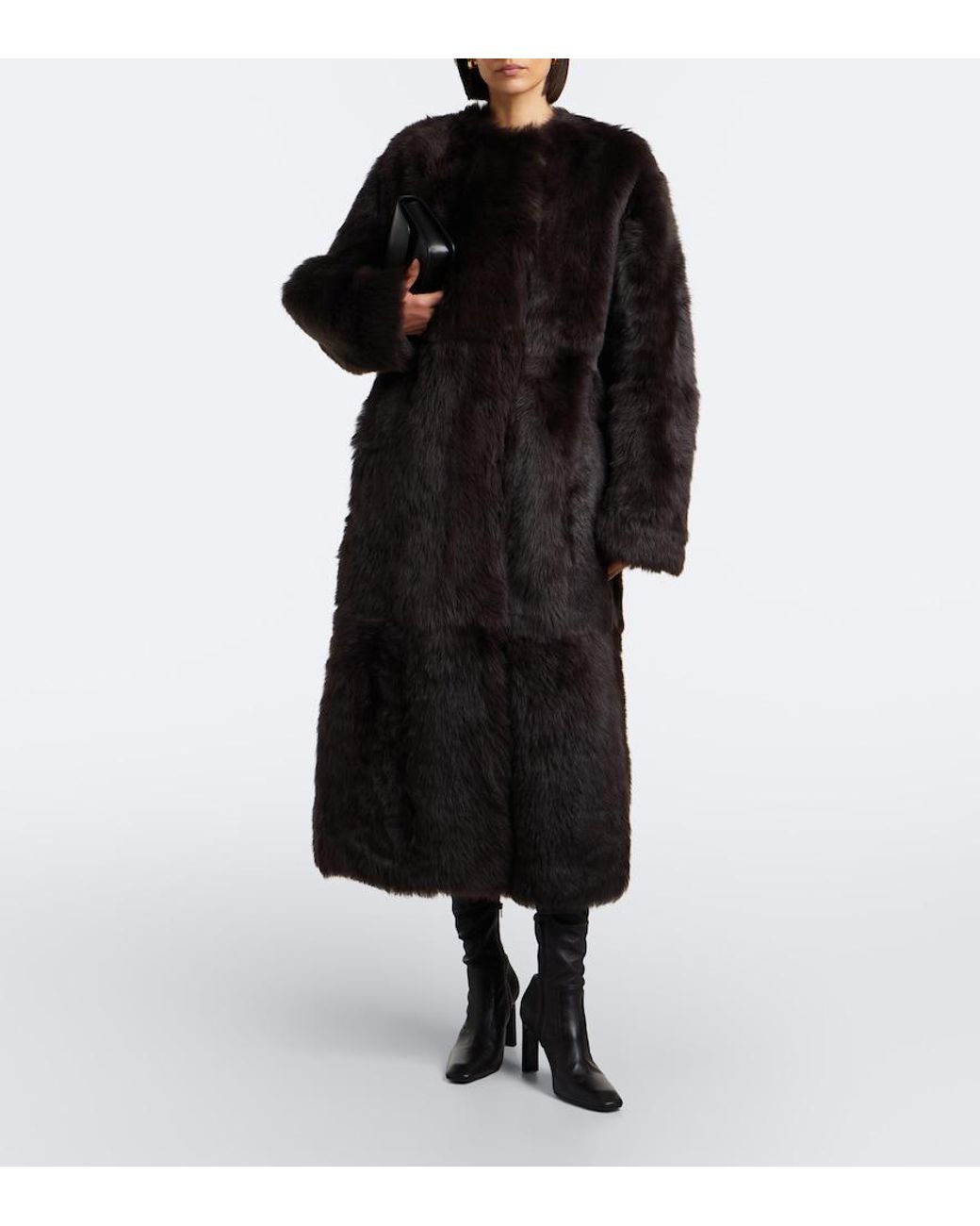 Totême Black Shearling Coat