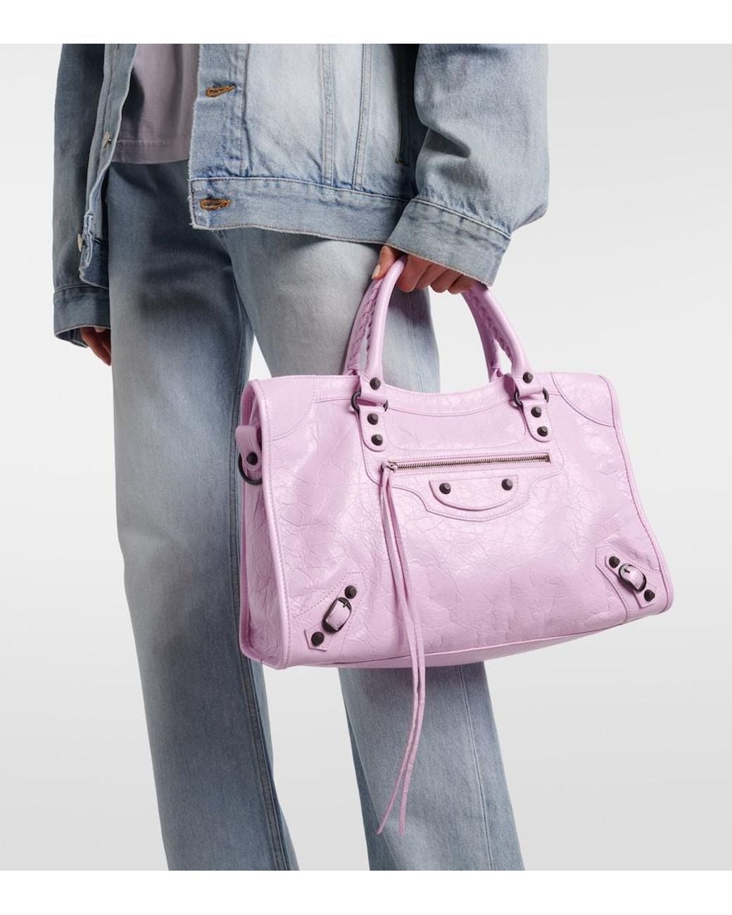 Balenciaga Pink Le City Medium Leather Tote Bag