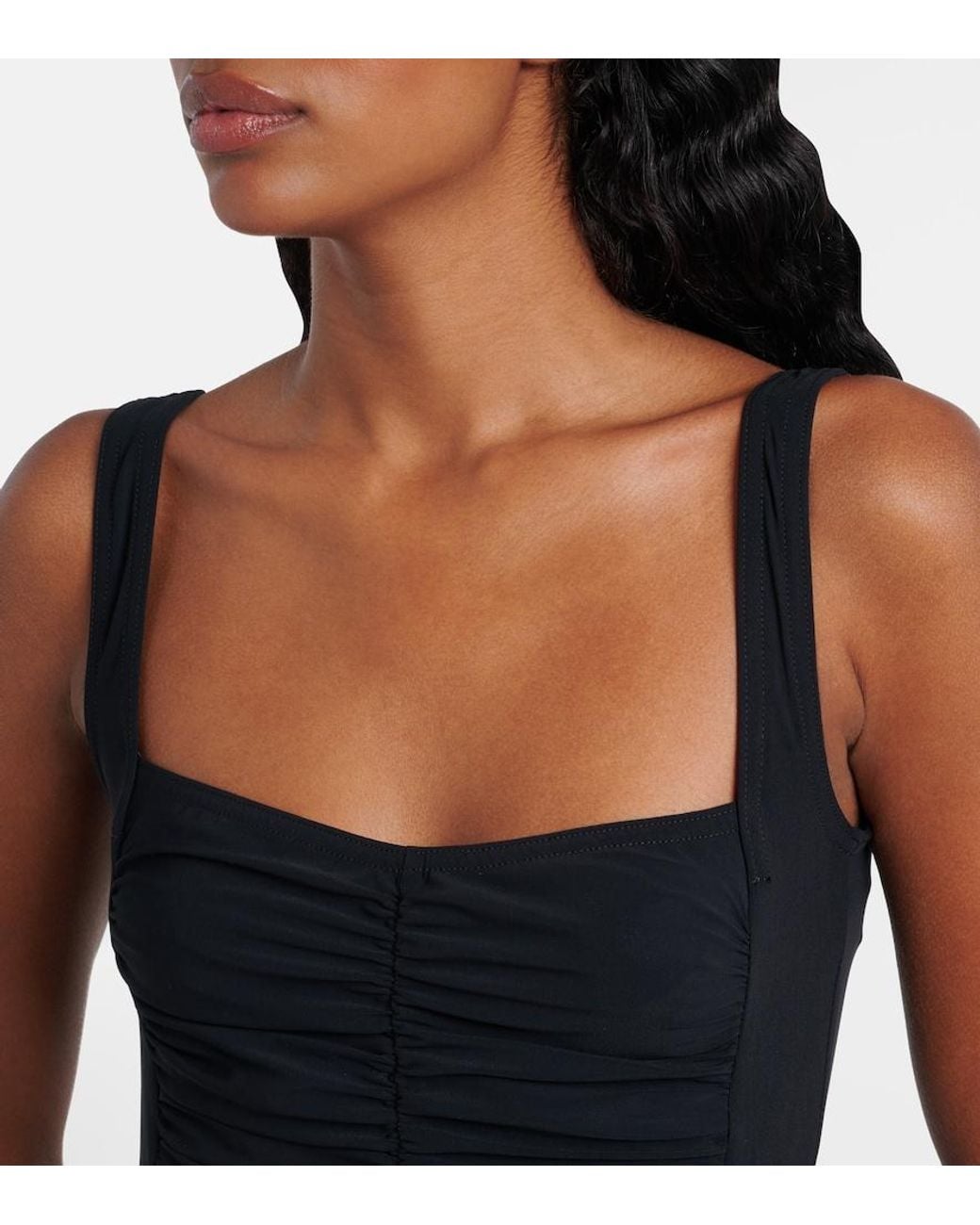 Karla Colletto Black Ruched Swimsuit