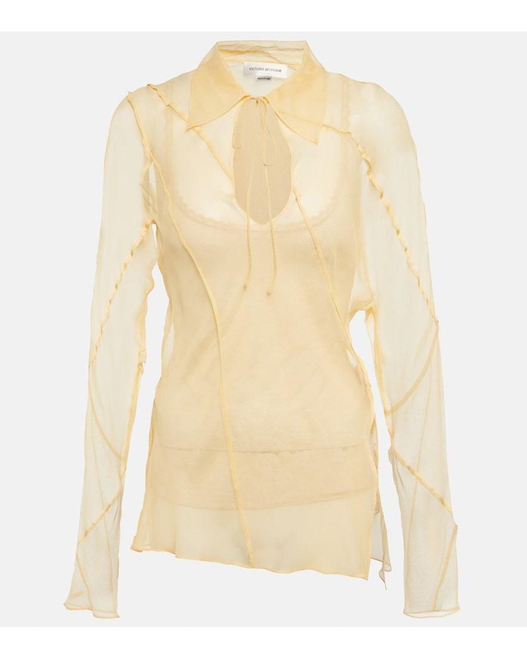 Victoria Beckham Natural Crepe De Chine Blouse
