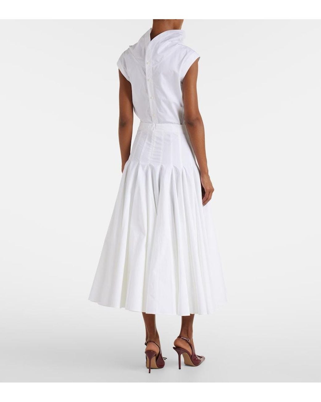 Jacquemus White Cotton Jersey Midi Skirt