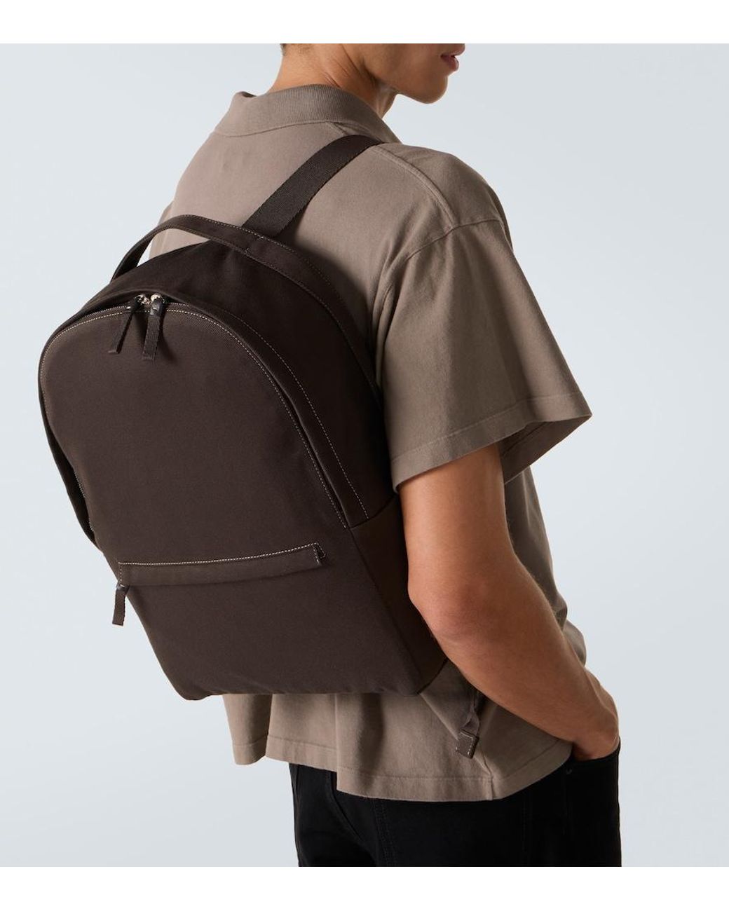 The Row Black Sisal Cotton Canvas Backpack for men