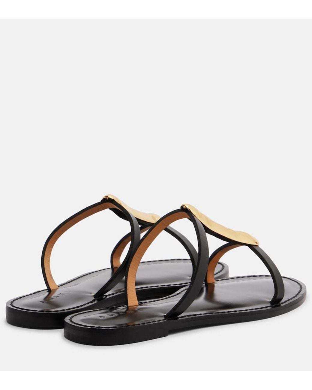 Amanu Black Sahara Embellished Leather Sandals