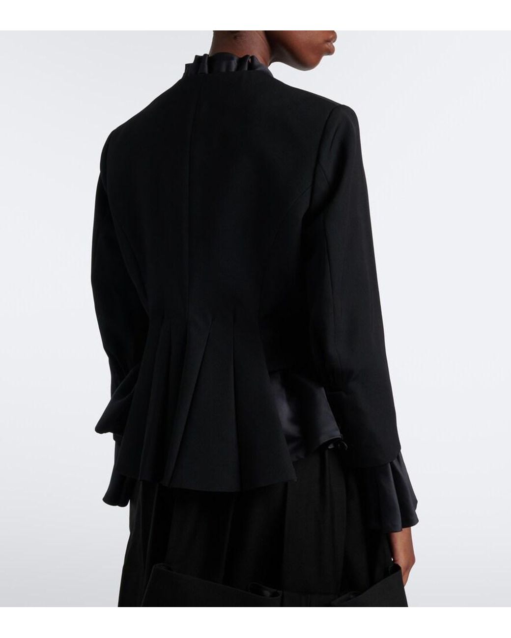 Noir Kei Ninomiya Black Ruffled Peplum Wool Jacket