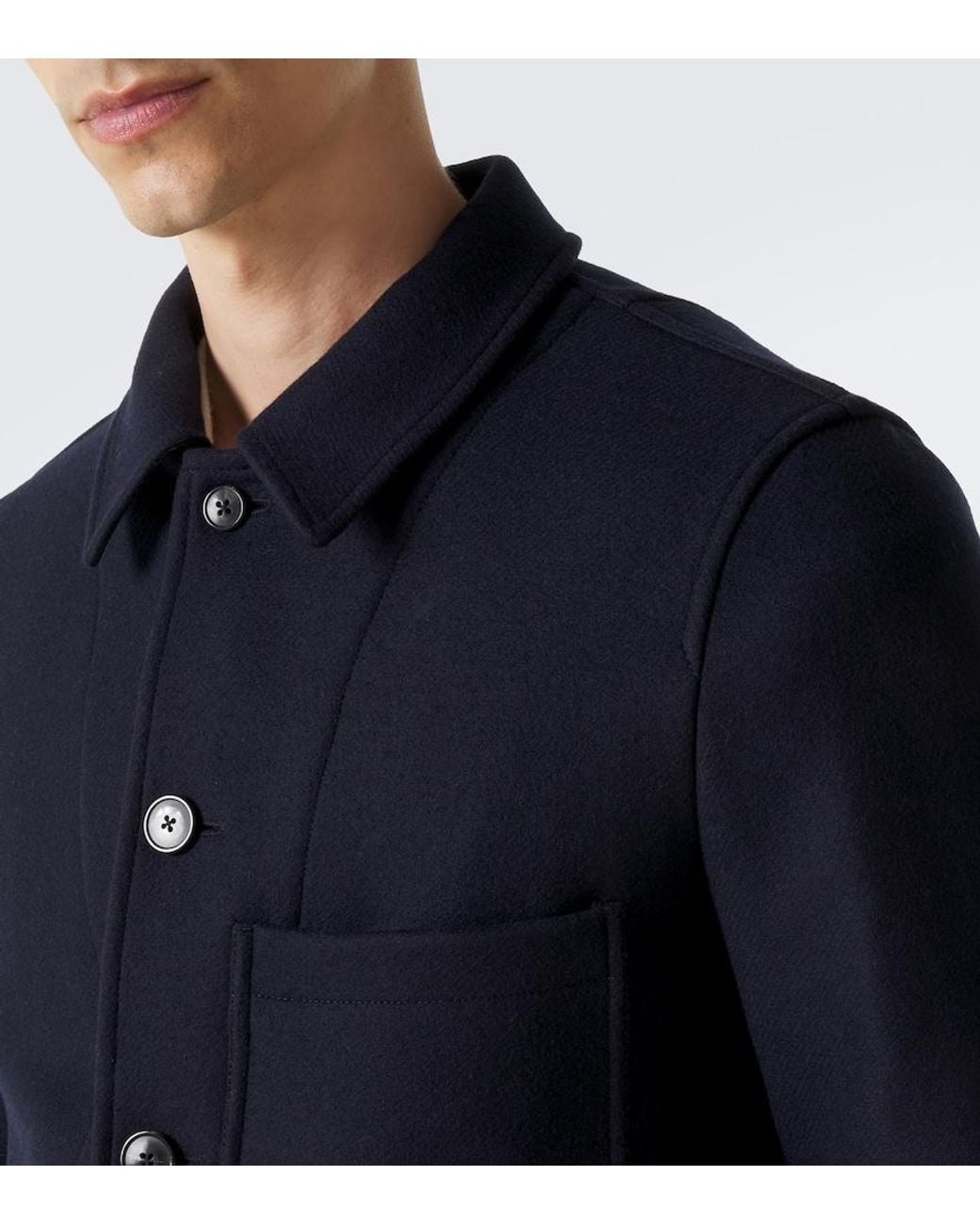 Dries Van Noten Blue Wool-Blend Jacket for men