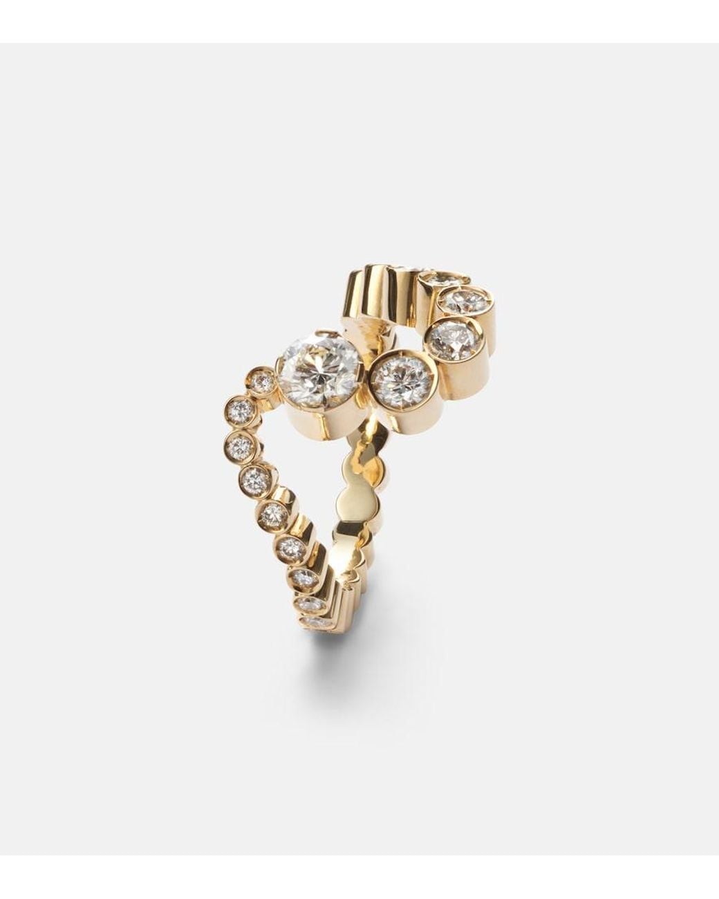 Sophie Bille Brahe White Grand Ensemble Ocean 18Kt Ring With Diamonds