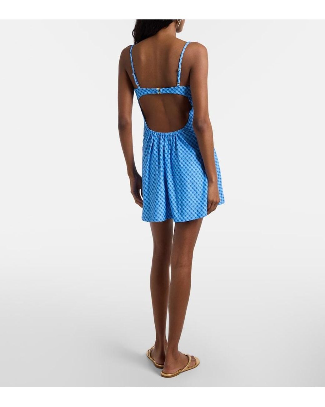 Montce Blue Petal Plaid Minidress