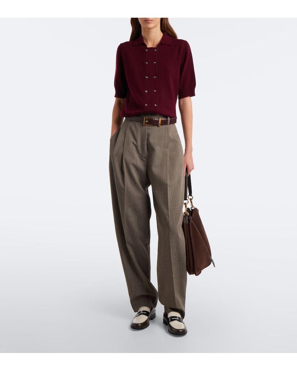 Jardin Des Orangers Red Wool And Cashmere Cardigan