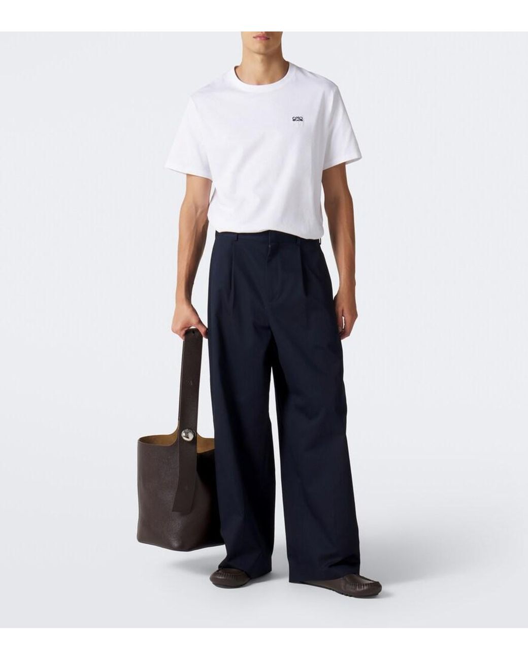 Loewe White Anagram Cotton Jersey T-Shirt for men