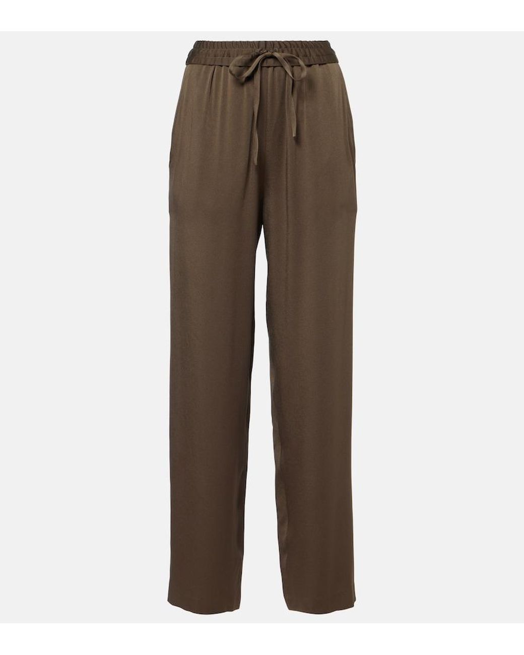 Isabel Marant Brown Kendry Satin Wide-Leg Pants
