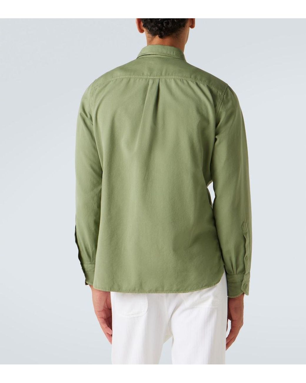 Tom Ford Green Cotton And Silk Shirt for men