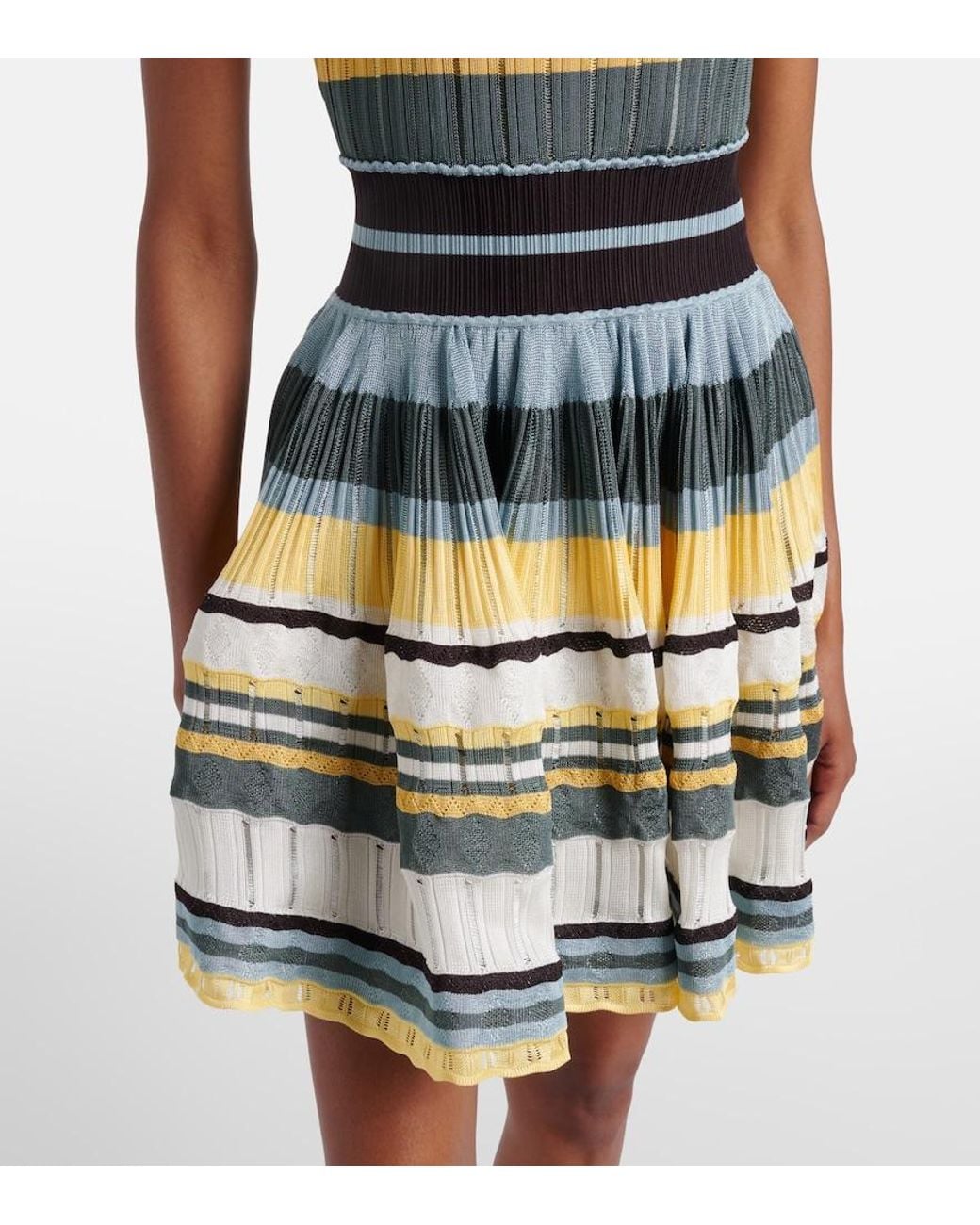 Alaïa Multicolor Knitted Striped Minidress