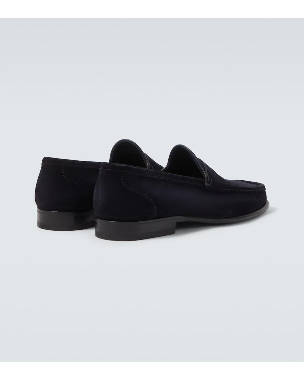Magnanni Shoes Black Suede Loafers for men