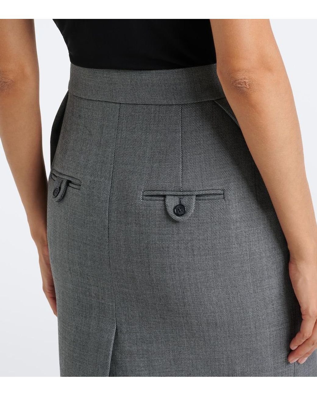 Magda Butrym Gray Wool Pencil Skirt