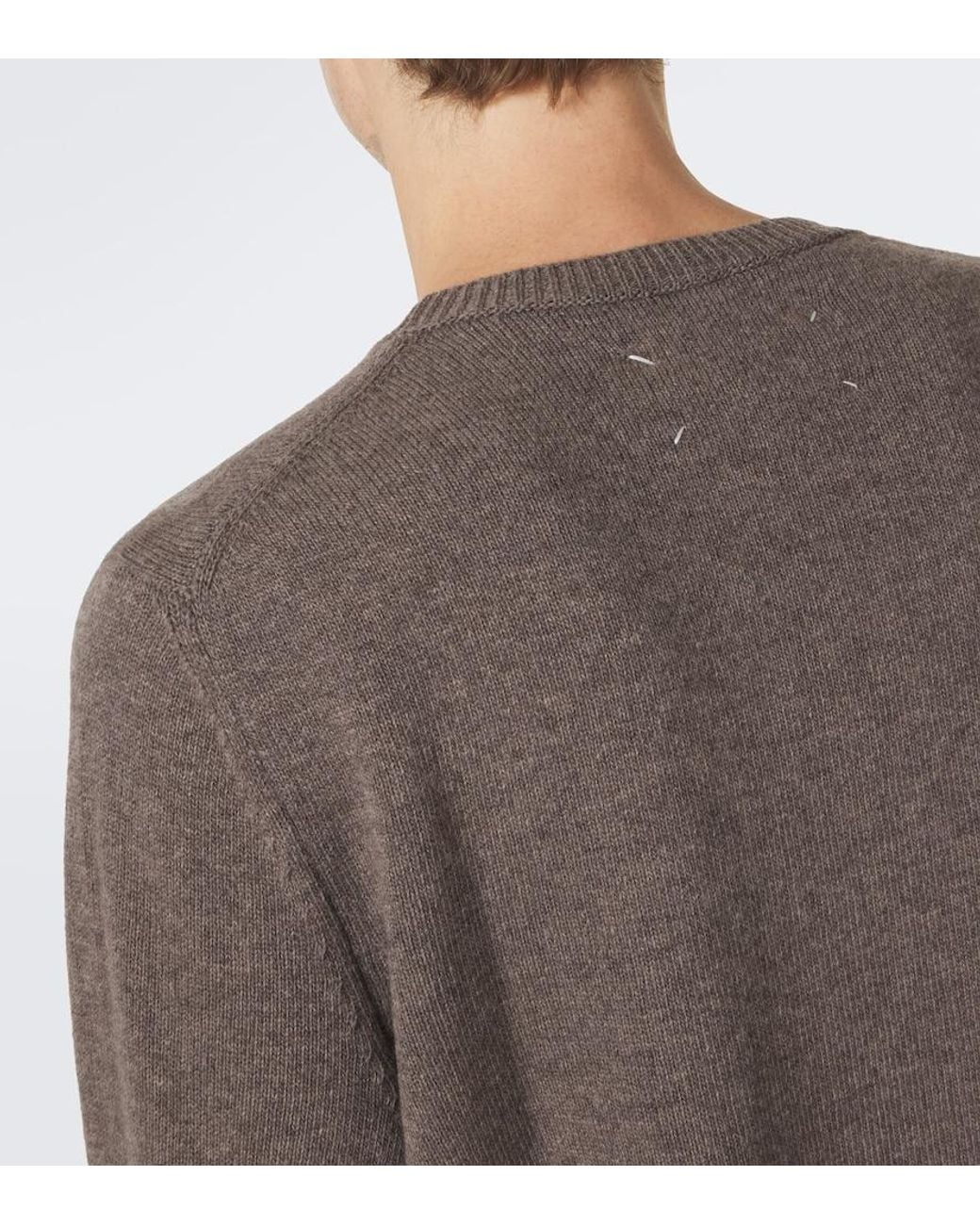 Maison Margiela Gray Printed Virgin Wool Sweater for men