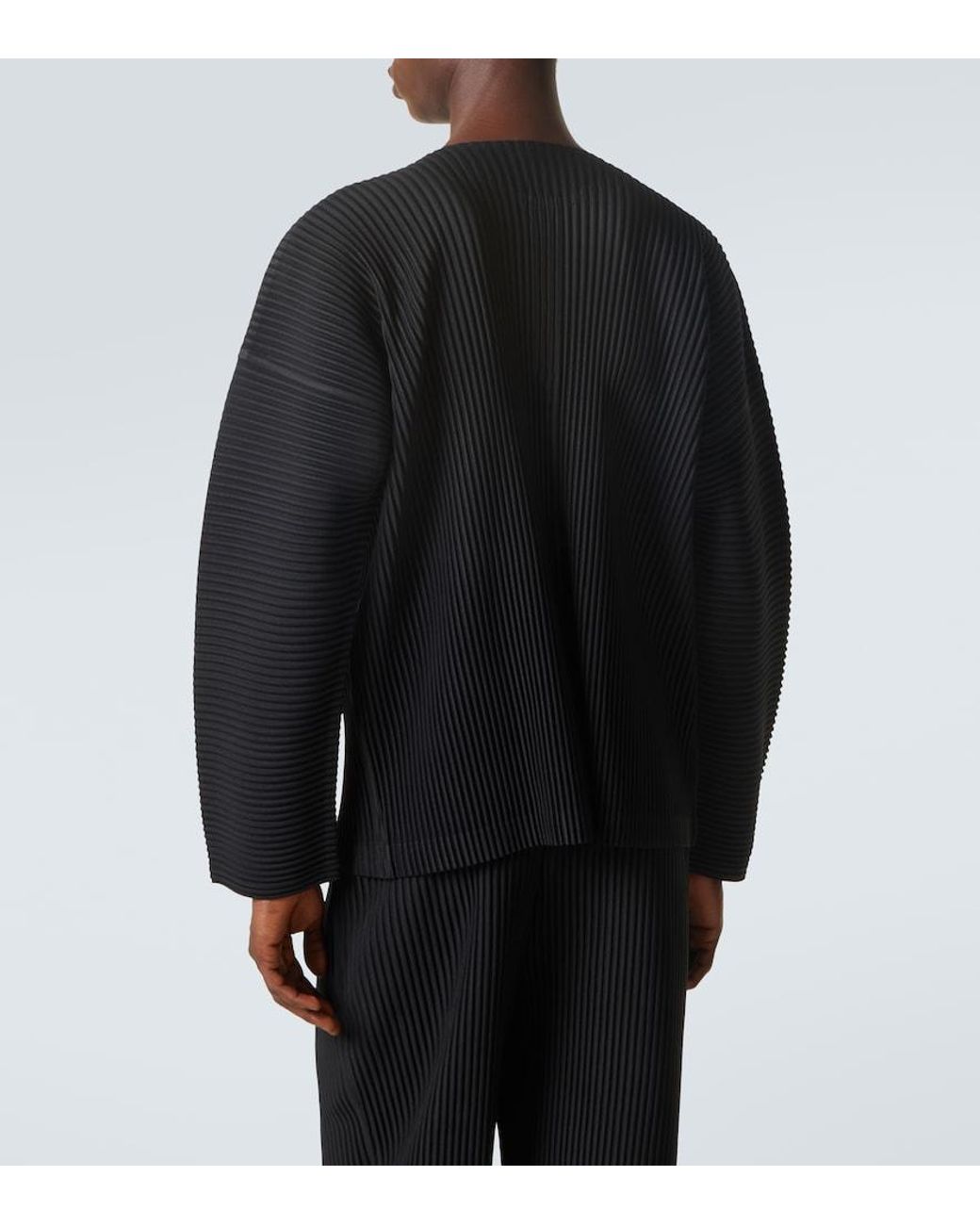 Homme Plissé Issey Miyake Black Monthly Colors Pleated Henley Shirt for men