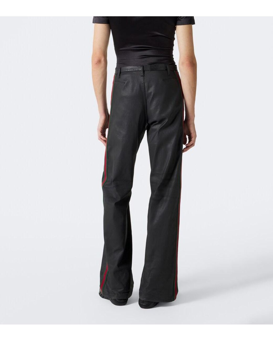 Jeans Anchos Con Web Gucci de hombre de color Gray