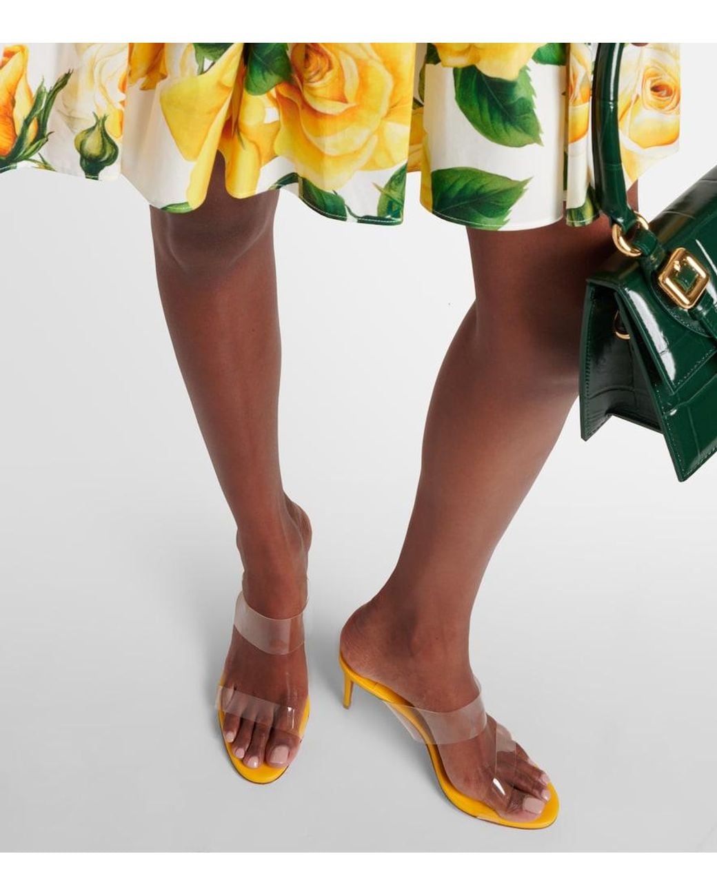 Christian Louboutin Yellow Just Nothing 85 Pvc Mules