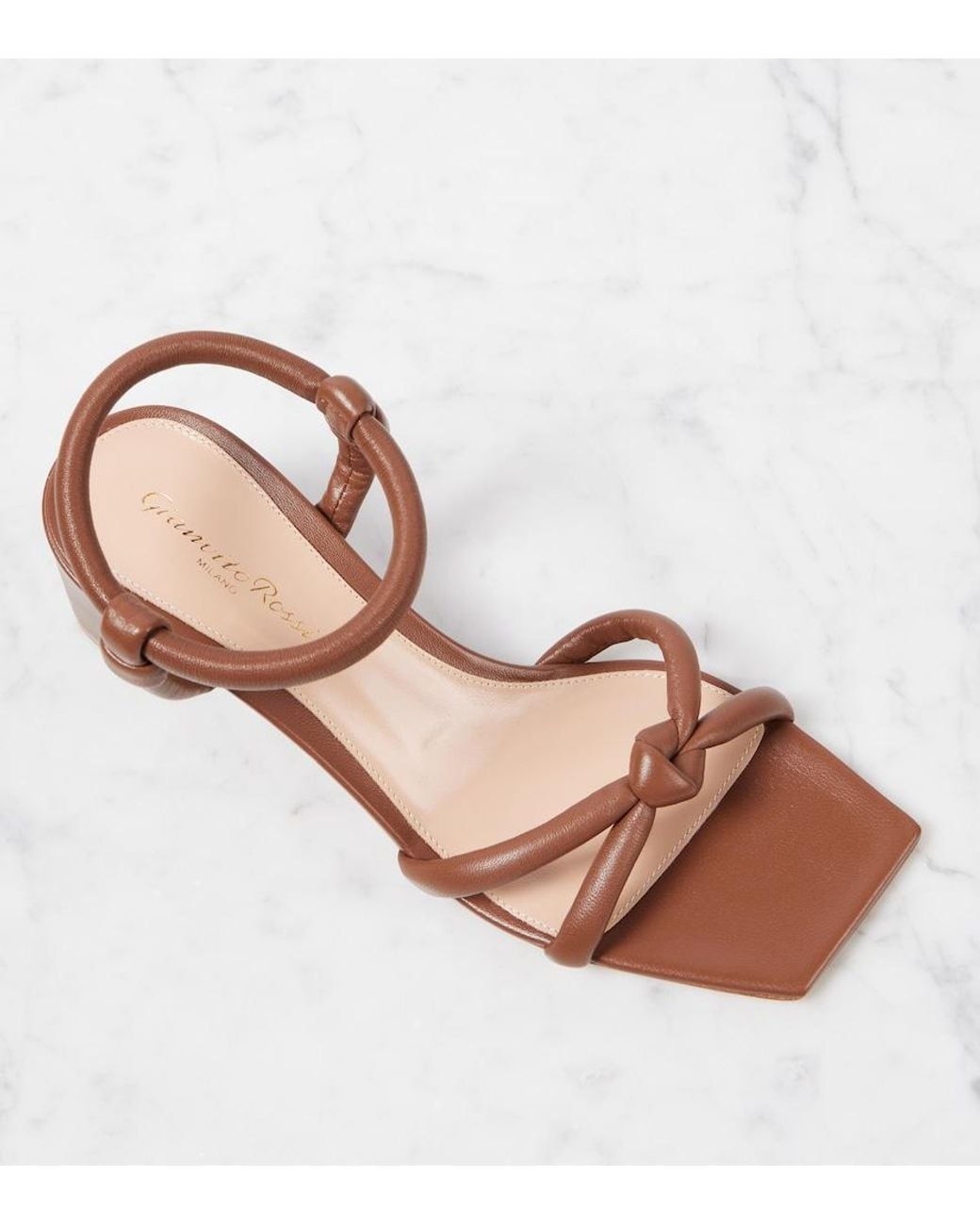 Gianvito Rossi Pink Juno 55 Leather Sandals