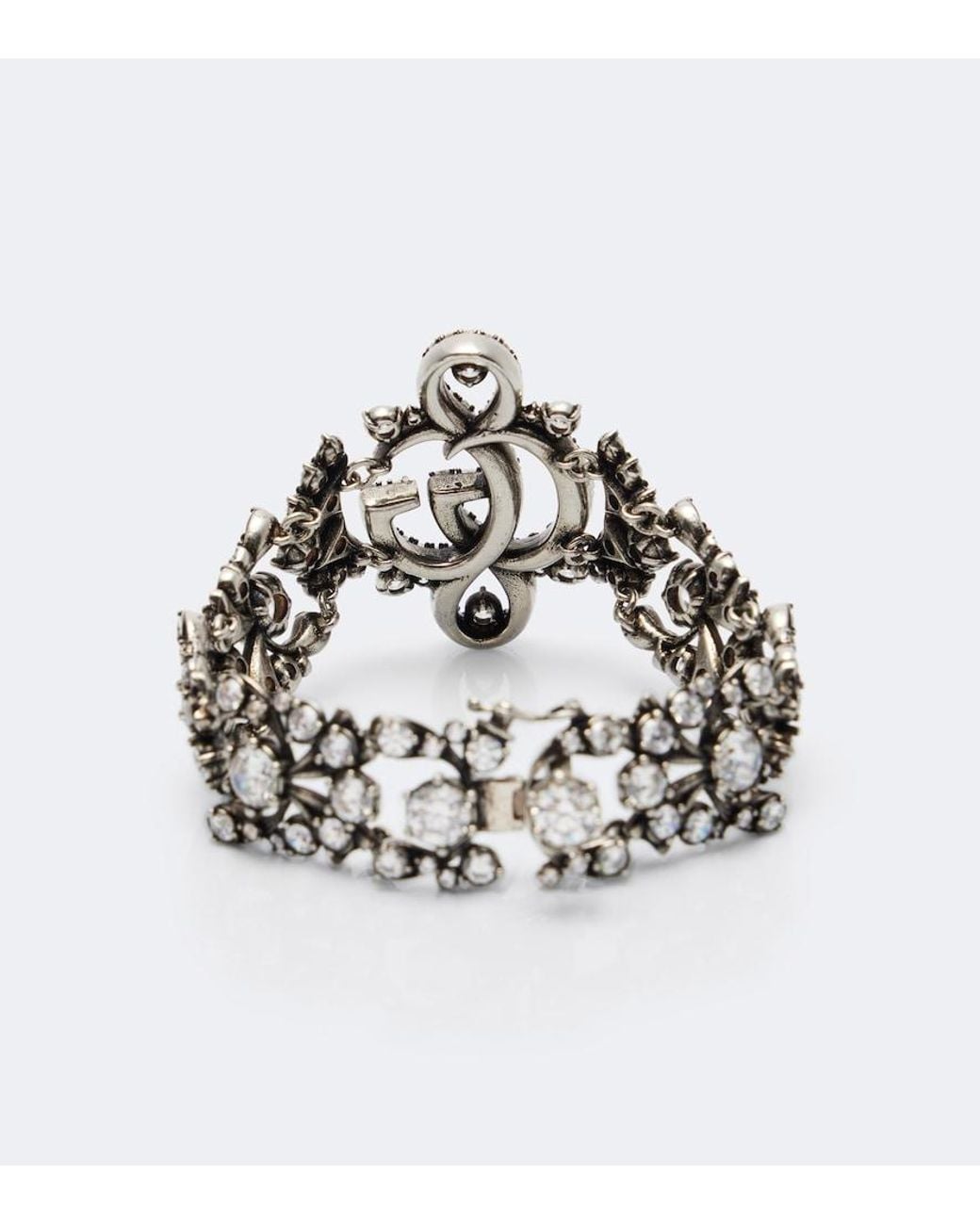 Gucci White Gg Marmont Embellished Cuff Bracelet