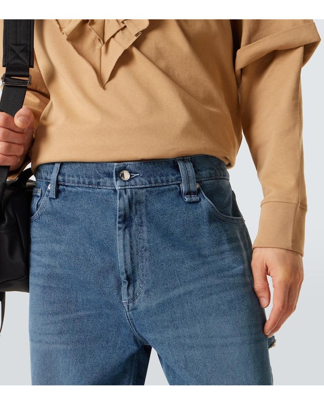 Simone Rocha Blue Crystal-Embellished Straight Jeans for men