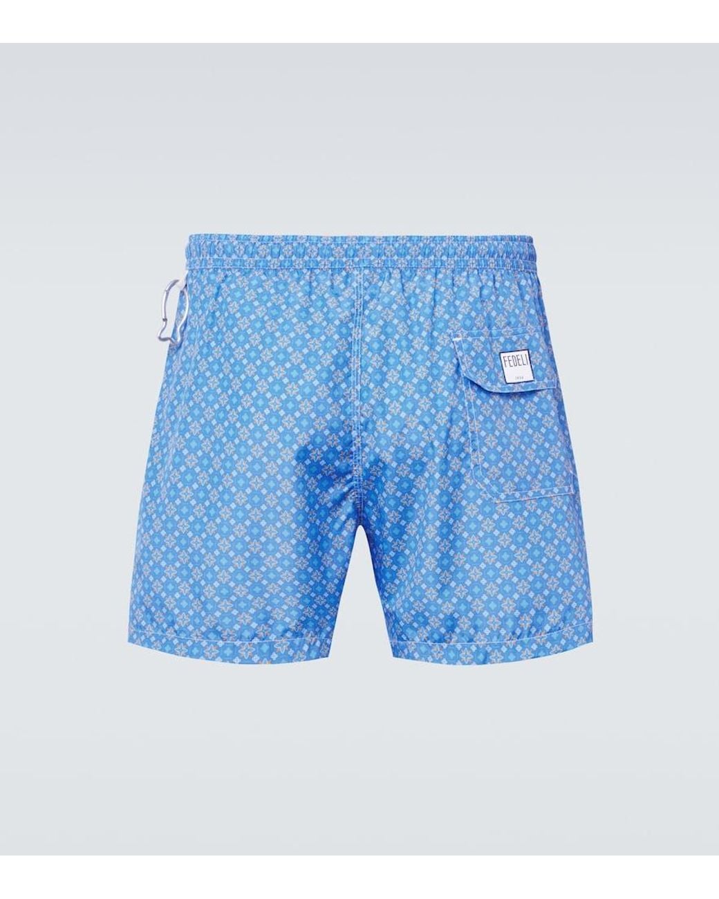 Fedeli Blue Madeira Floral Swim Trunks for men