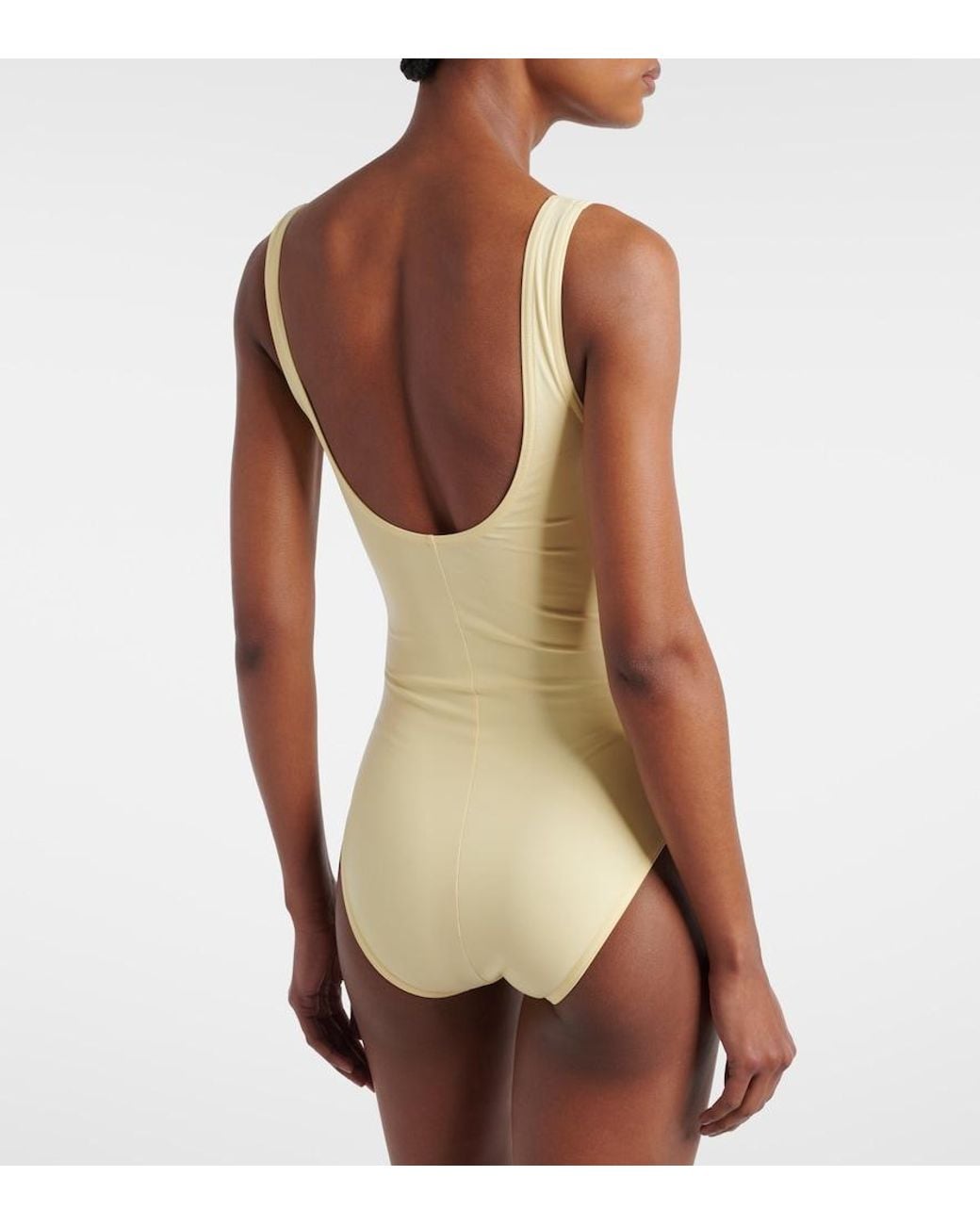 Karla Colletto Yellow Draped Swimsuit