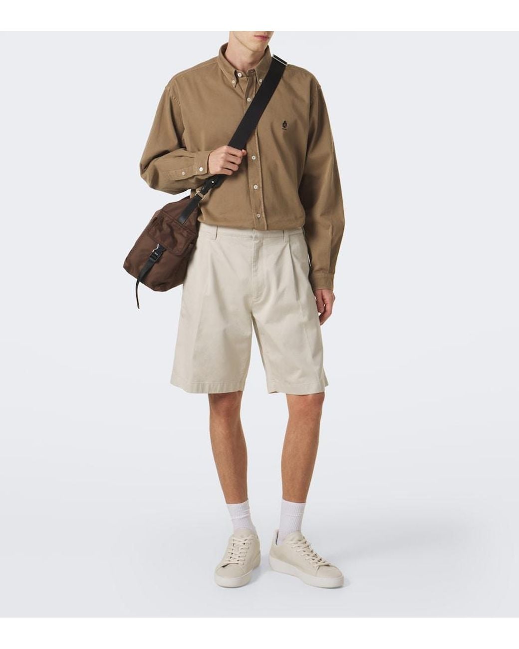 Prada Natural Court Leather Sneakers for men