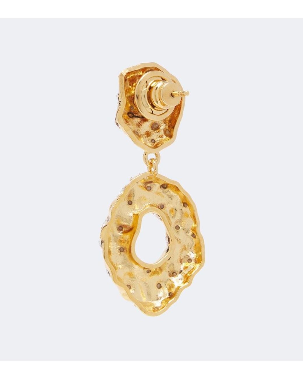 Oscar de la Renta Metallic Crystal-Embellished Drop Earrings