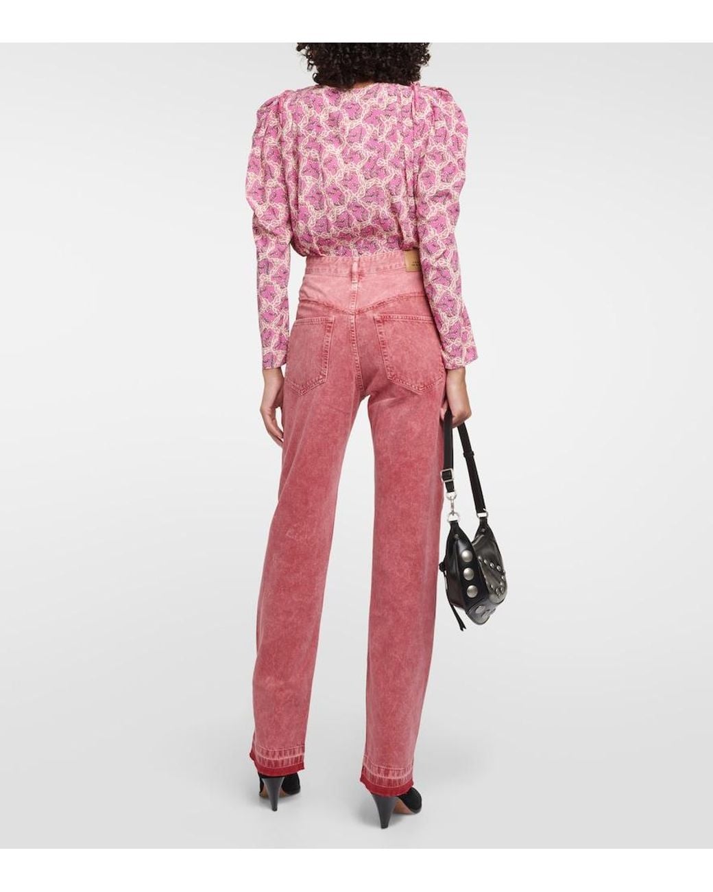 Isabel Marant Red Noemie Straight-Leg Jeans