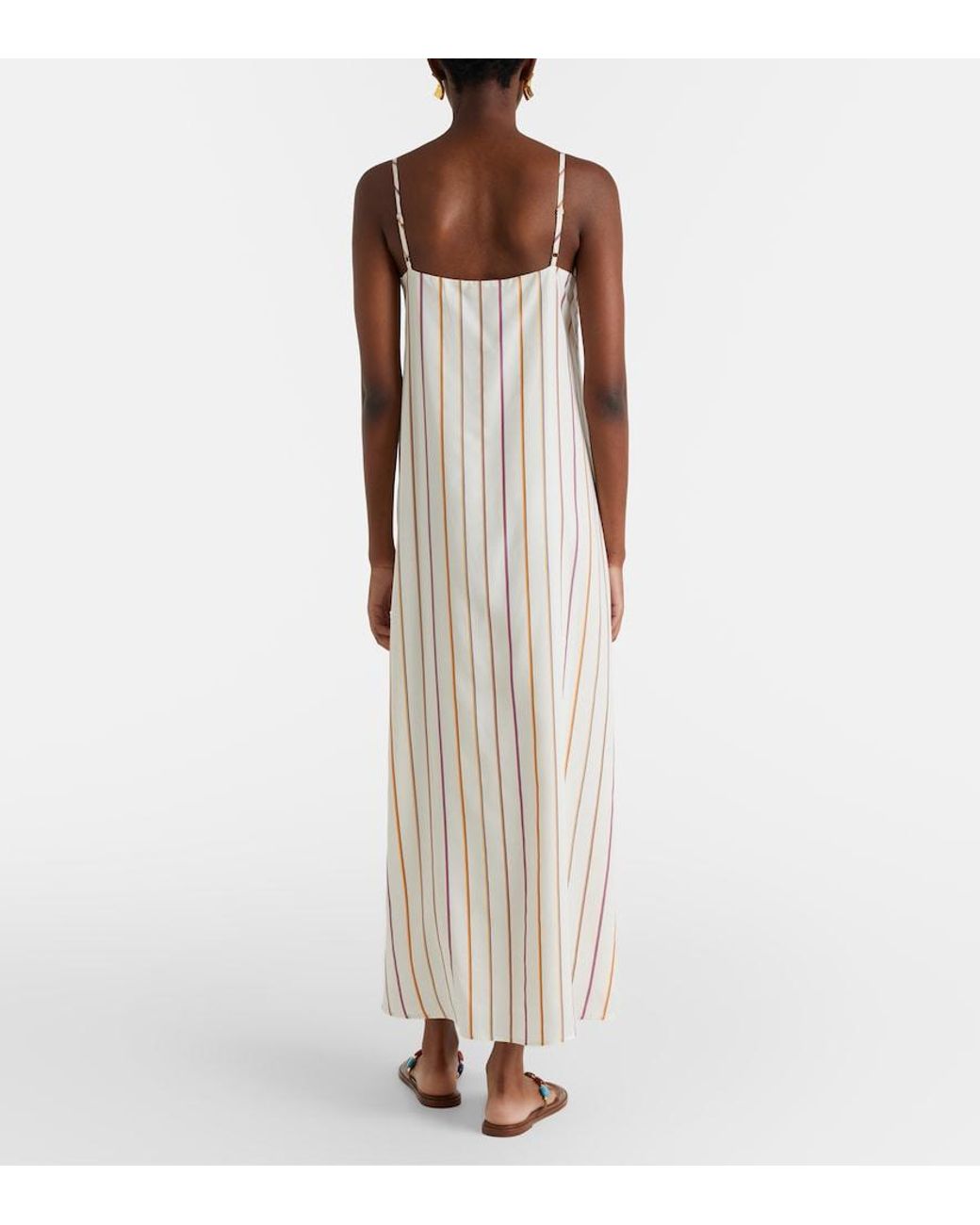 Asceno Natural Melfi Striped Maxi Dress